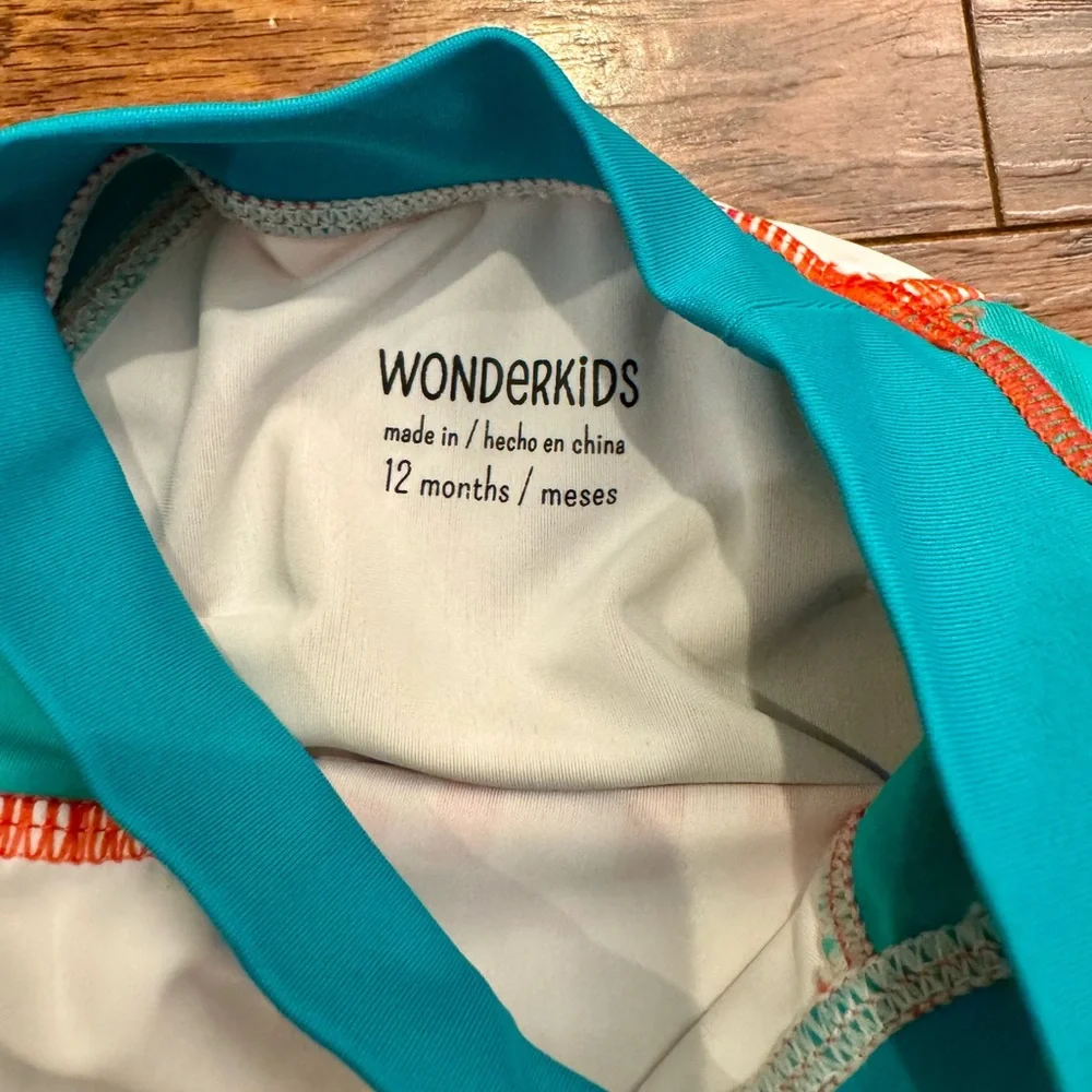 Wonderkids Turquoise and White Kids Rash Guard